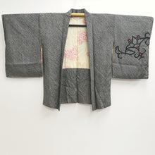 Load image into Gallery viewer, Haori Jacket Vintage(1950-1980) Black Full Shibori Flower Silk #9438G3
