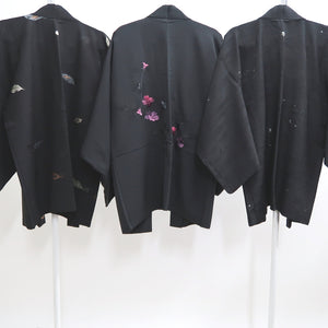 Bundle 15pcs Silk Black Haori Jacket Wholesale Bulk Free Shipping #381