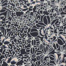 Load image into Gallery viewer, KK1143B3 Silk Kimono Fabric Vintage(1950-1980) Peony Black 100.4x11.4in(255x29cm)
