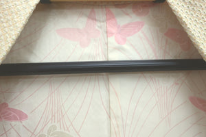 Haori Jacket Vintage(1950-1980) Pale Yellow Full Shibori Peony Silk #8289C2