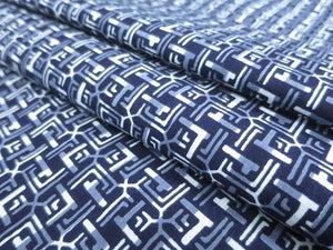 Cotton Bolt Fabric Vintage(1950-1980) Navy White 472.4x15.0in(1200x38cm) BB9049Y2