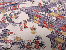 Load image into Gallery viewer, FF2615B Silk Kimono Fabric Vintage(1950-1980) Landscape White 62.2x13.0in(158x33cm)
