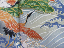 Load image into Gallery viewer, Tomesode Vintage(1920-1950) Black Crane Birds Silk #8124A4
