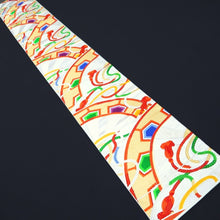Load image into Gallery viewer, Fukuro Obi Vintage(1950-1980) White Gold Silver Genjiguruma Himo Silk BB255V5
