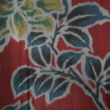 Load image into Gallery viewer, KK1373B7 Silk Kimono Fabric Vintage(1920-1950) Meisen Flower Wine red 86.2x13.0in(219x33cm)
