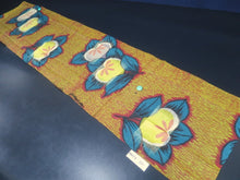 Load image into Gallery viewer, MKF#221 Silk Kimono Fabric Vintage(1920-1950) Flower Yellow brown 55.9x13.0in(142x33cm)
