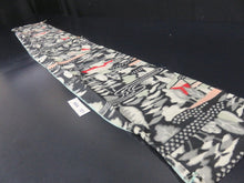Load image into Gallery viewer, KK727A6 Silk Kimono Fabric Vintage(1920-1950) Meisen Black 57.1x7.9in(145x20cm)
