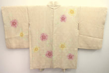 Load image into Gallery viewer, Haori Jacket Vintage(1950-1980) Pale Yellow Full Shibori Peony Silk #8289C2
