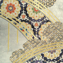 Load image into Gallery viewer, Fukuro Obi Silver Gold Bridge Silk BB212V2
