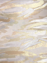 Load image into Gallery viewer, Fukuro Obi Vintage(1950-1980) Cream white Gold Shiny White Abstract art Wave Wind Silk BB114W7
