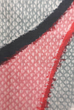 Load image into Gallery viewer, Haori Jacket Vintage(1920-1950) Red Black Gray Tatewaku Meisen Silk #8759A1
