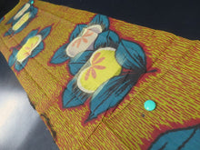 Load image into Gallery viewer, MKF#221 Silk Kimono Fabric Vintage(1920-1950) Flower Yellow brown 55.9x13.0in(142x33cm)
