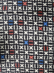 MKF#138 Silk Kimono Fabric Vintage(1920-1950) Meisen White Black 63.8x13.4in(162x34cm)
