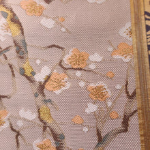 Load image into Gallery viewer, Fukuro Obi Vintage(1950-1980) Gold Crane Birds Plum blossom Irogami Silk BB187V1

