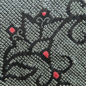 Haori Jacket Vintage(1950-1980) Black Full Shibori Flower Silk #9438G3