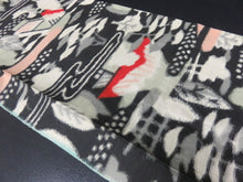 Load image into Gallery viewer, KK727A6 Silk Kimono Fabric Vintage(1920-1950) Meisen Black 57.1x7.9in(145x20cm)
