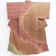 Load image into Gallery viewer, Kimono Brown Reddish Brown Wisteria Maple Leaf Silk #9339F3
