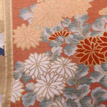 Load image into Gallery viewer, Fukuro Obi Vintage(1950-1980) Gold Crane Birds Plum blossom Irogami Silk BB187V1
