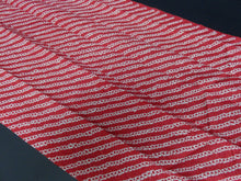 Load image into Gallery viewer, KK573A2 Silk Kimono Fabric Vintage(1950-1980) Shibori Red 70.9x11.8in(180x30cm)
