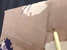 Load image into Gallery viewer, Haori Jacket Vintage(1920-1950) Sandy Brown Chrysanthemum Plum blossom Long Silk #7778K4
