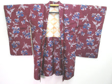 Load image into Gallery viewer, Haori Jacket Vintage(1920-1950) Wine red Sumire Meisen Silk #8219B4
