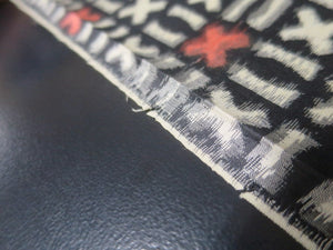 MKF#138 Silk Kimono Fabric Vintage(1920-1950) Meisen White Black 63.8x13.4in(162x34cm)