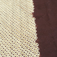 Load image into Gallery viewer, KK1163B4 Silk Kimono Fabric Vintage(1950-1980) Shibori Maroon Light Brown 79.9x13.0in(203x33cm)

