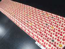 Load image into Gallery viewer, MBFd#45B Silk Kimono Fabric Vintage(1920-1950) Meisen Cream white Red 63.0x12.6in(160x32cm)

