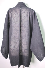 Load image into Gallery viewer, Haori Jacket Vintage(1950-1980) Black See-Through Abstract art Silk #8760A1
