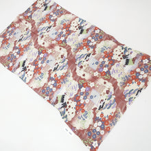 Load image into Gallery viewer, KK1040B2 Silk Kimono Fabric Vintage(1920-1950) Flower Rinzu Light Brown 45.3x28.0in(115x71cm)
