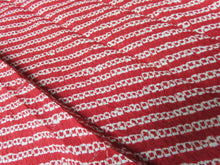 Load image into Gallery viewer, KK573A2 Silk Kimono Fabric Vintage(1950-1980) Shibori Red 70.9x11.8in(180x30cm)
