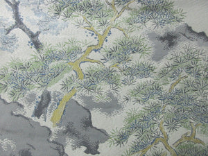 Fukuro Obi Vintage(1950-1980) Off whilte Zen Temple Silk BB74W5