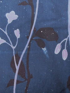Haori Jacket Vintage(1920-1950) Midnight Blue Flower #132