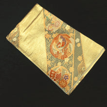Load image into Gallery viewer, Fukuro Obi Vintage(1950-1980) Gold Phoenix Butterfly Silk BB188V1
