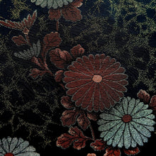 Load image into Gallery viewer, Haori Jacket Vintage(1950-1980) Black Gold Chrysanthemum Silk #9570H3
