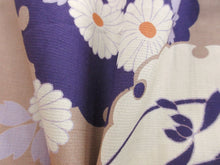 Load image into Gallery viewer, Haori Jacket Vintage(1920-1950) Sandy Brown Chrysanthemum Plum blossom Long Silk #7778K4
