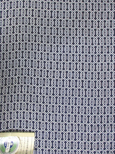 Cotton Bolt Fabric Vintage(1950-1980) Chain White Navy 472.4x13.8in(1200x35cm) BB9072Y3