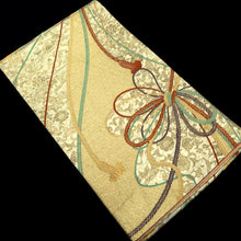 Load image into Gallery viewer, Fukuro Obi Gold Silver Kusudama Butterfly Flower Silk BB213V3
