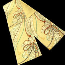 Load image into Gallery viewer, Fukuro Obi Gold Silver Kusudama Butterfly Flower Silk BB213V3
