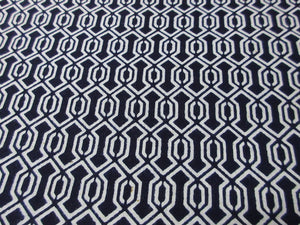 Cotton Bolt Fabric Vintage(1950-1980) Chain White Navy 472.4x13.8in(1200x35cm) BB9072Y3