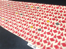 Load image into Gallery viewer, MBFd#46A Silk Kimono Fabric Vintage(1920-1950) Meisen Cream white Red 43.3x12.6in(110x32cm)
