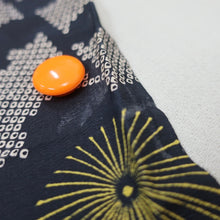 Load image into Gallery viewer, KK1075B2 Silk Kimono Fabric Vintage(1920-1950) Plum blossom Black 55.5x12.6in(141x32cm)
