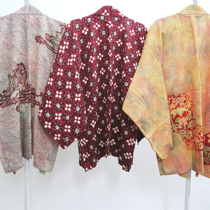 Bundle 12pcs Silk Vintage Full Shibori Haori Wholesale Bulk Free Shipping #438