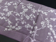 Load image into Gallery viewer, FF2537B Silk Kimono Fabric Vintage(1950-1980) Plum Blossom Purple 51.2x11.8in(130x30cm)
