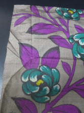 Load image into Gallery viewer, MKF#205 Silk Kimono Fabric Vintage(1920-1950) Meisen Flower Gray 52.4x13.8in(133x35cm)
