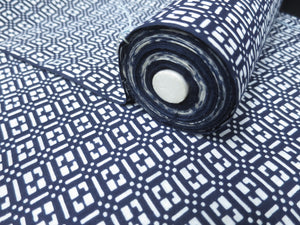 Cotton Bolt Fabric Vintage(1950-1980) Navy White 472.4x14.6in(1200x37cm) BB9050Y2