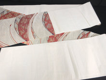 Load image into Gallery viewer, Fukuro Obi Gold White Crane Birds Silk BB135W8

