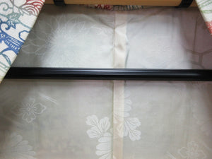 Haori Jacket Vintage(1950-1980) Cream white Maple Leaf Camellia Silk #7616H4