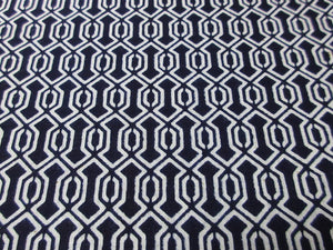 Cotton Bolt Fabric Vintage(1950-1980) Chain White Navy 472.4x13.8in(1200x35cm) BB9072Y3