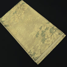 Load image into Gallery viewer, Fukuro Obi Gold Green Bamboo Landscape Silk BB242V4
